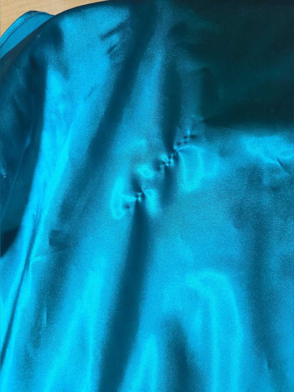 Jovani Teal Satin One Shoulder Prom Dress Rhinestone Formal Gown S - Picture 11 of 11